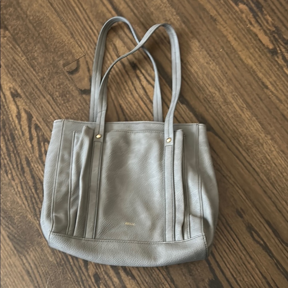 Relic Elegant Gray Leather Tote Bag